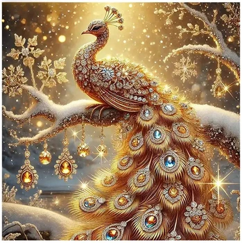 5D Golden Peacock Diamond Painting 1