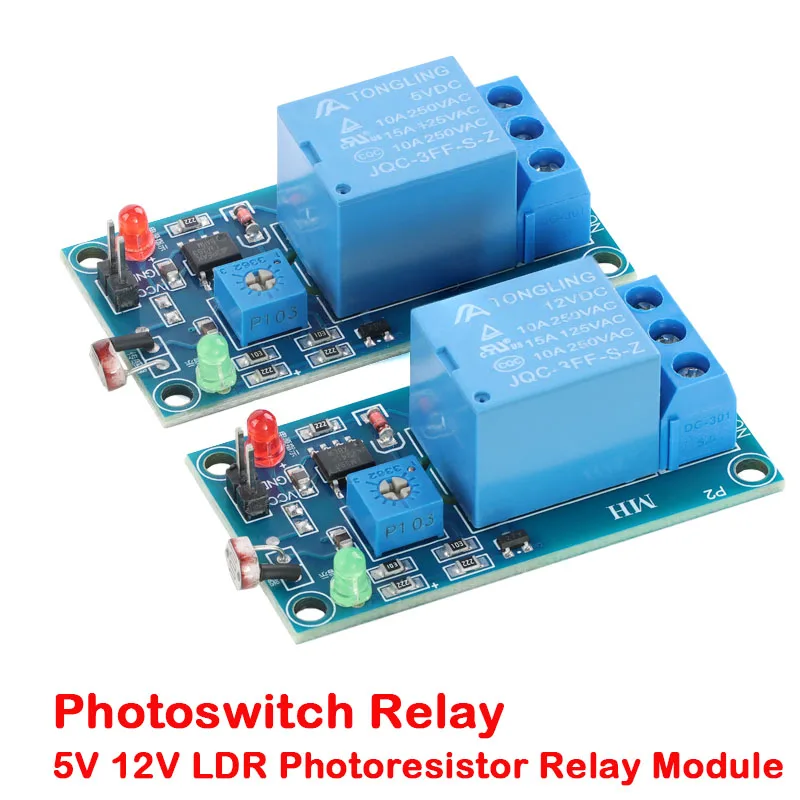 Picture 4: 5V 12V Light Photoswitch Sensor Switch LDR Photoresistor Relay Module Light Detection Photosensitive Sensor Board For Arduino