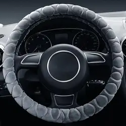 Soft Winter Warm Plush Car Steering Wheel Cover Universal 37-39cm Steering Wheel Cover For Car Auto Interior Accessories 6Colors