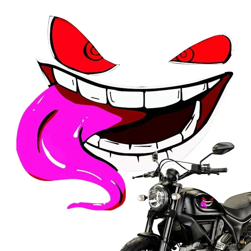 Demon Eyes Car Sticker Waterproof car Bumper decal Decorative Reflective Smiling Demon Teeth Window Cling Car Exterior Decor