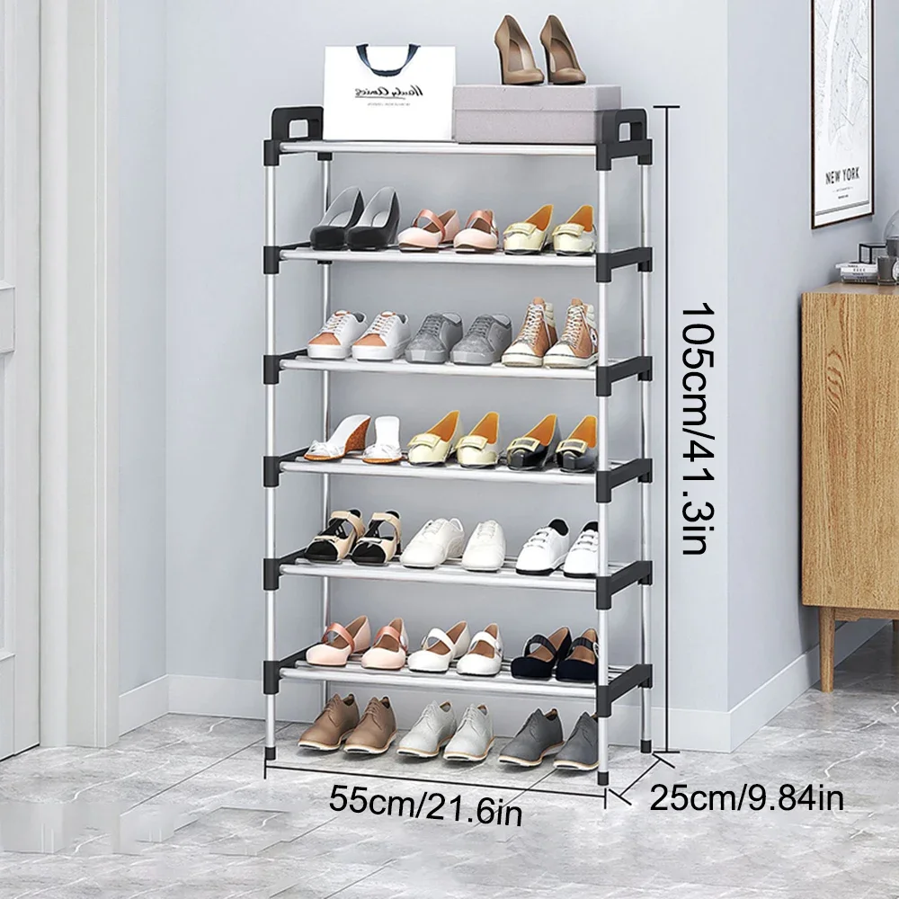 Armoire à Chaussures Simple T1, Multicouche, Anti-Poussière, pour Porte de Maison, Rangement, Gain de Place, Assemblage de Petites Chaussures, 3-7 Sols