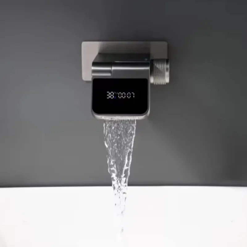 new design folding digital display concealed  embedded wall basin washbasin hot cold bathroom sink faucet