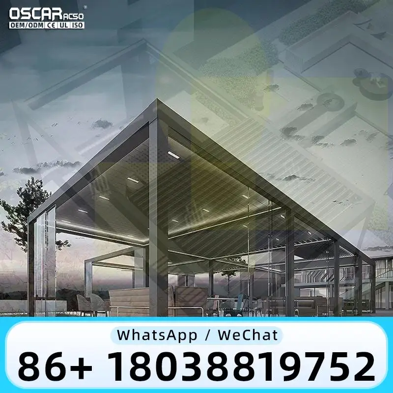 Louvered Retractable Roof Canopy Patio Rainproof Movable Aluminium Pergola 4x6 for Backyard Garden Outdoor pergola