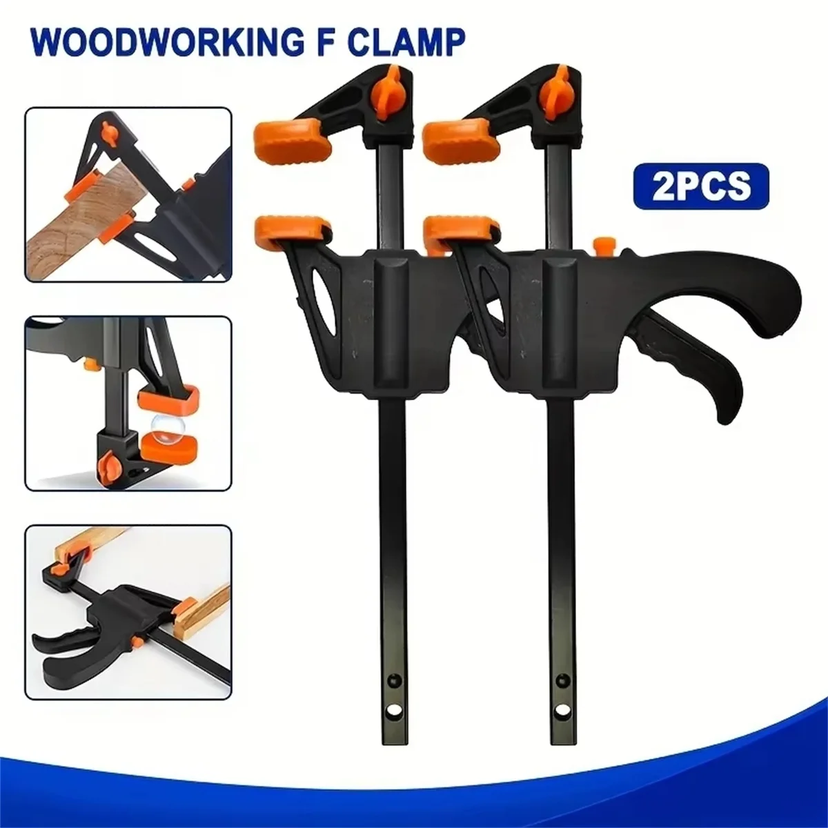 4' Woodworking Clamp 1/2Pcs Set Fixed Type Quick Ratchet Release Speed Extruded Nylon Work Bar Kit Spreader Gadgets DIY Portable