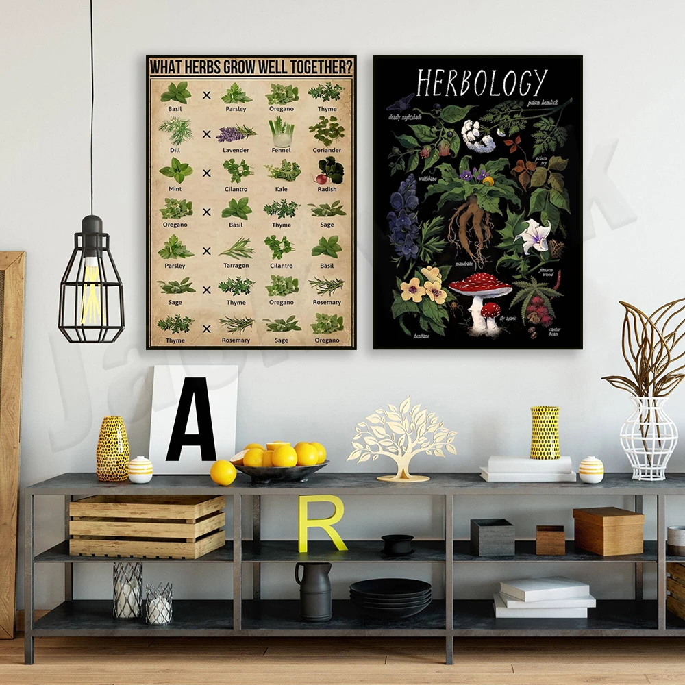 ハーブが一緒に成長するもの植物の魔法のポスター、ハーブ主義、 - Herbal Gardens Wellness のレビューと価格