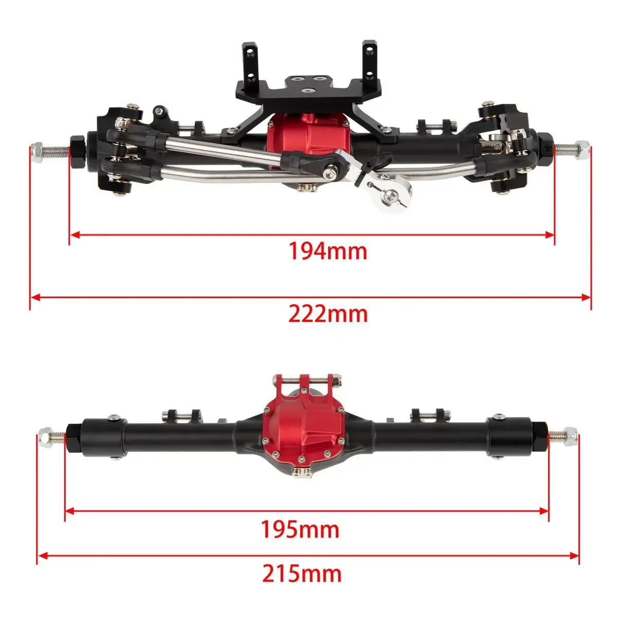 1 Set Aluminum SCX10 II Front Rear Straight Axle for 1/10 RC Crawler Car Axial SCX10 II 90046 90047 RGT 86100 Parts