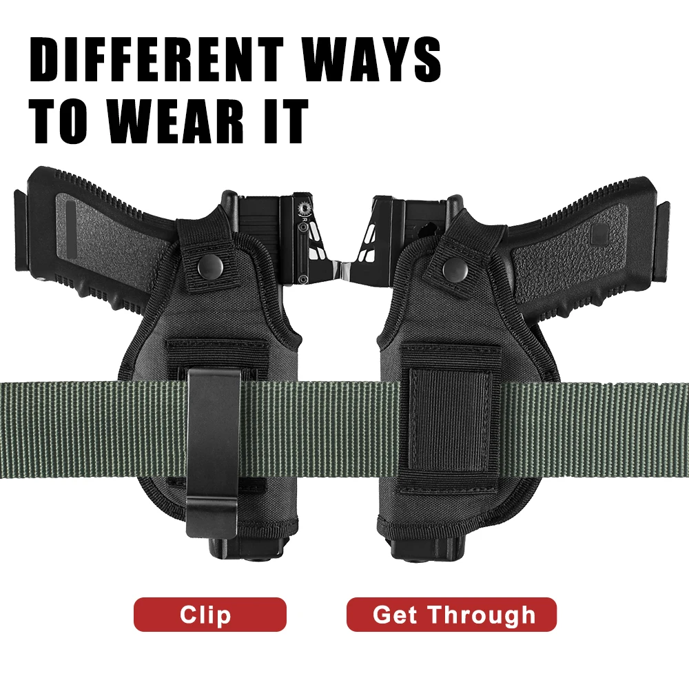 Universal Gun Holster IWB/OWB 9mm Pistol Holsters Left/Right Hand  Concealed Carry Handgun Holsters for Glock 19 17 Taurus G2C