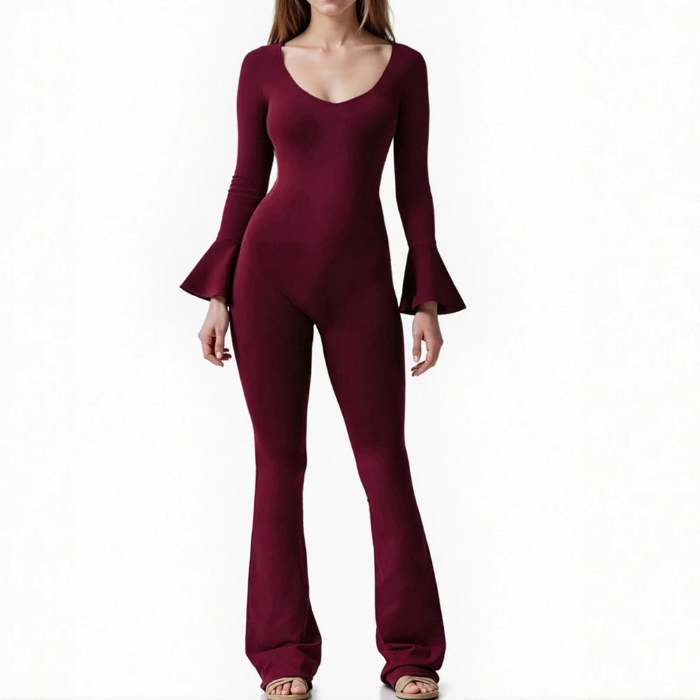 

Женский повседневный комбинезон с круглым вырезом, однотонный весенне-осенний элегантный модный универсальный брючный костюм, платье