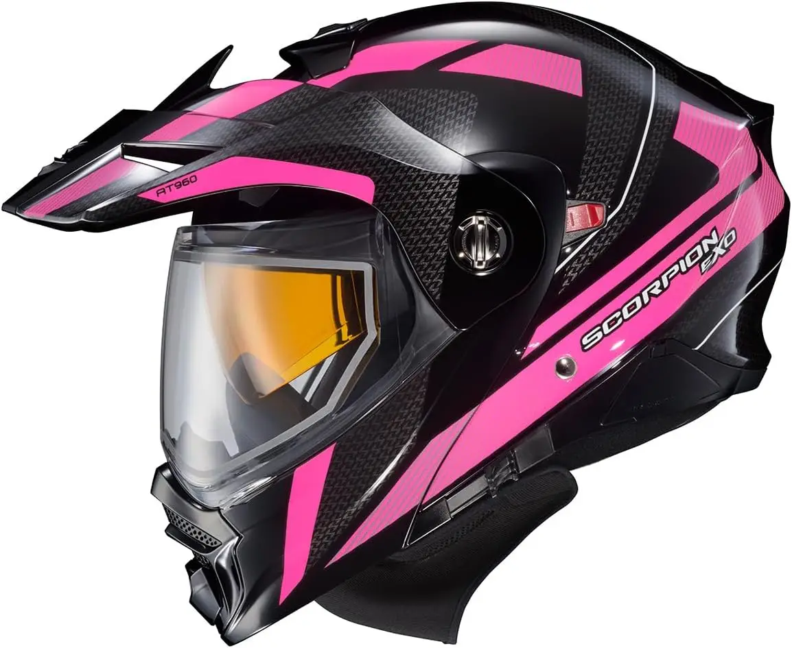 

AT960 Cold Weather Adventure Snowmobile Modular Helmet Dual Pane Shield with Breath Box and Bluetooth Ready Speaker Pockets Hick
