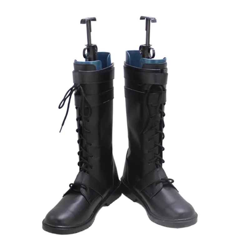 Biohazard 8 Village Karl Heisenberg Costume Cosplay Scarpe Stivali neri fatti a mano