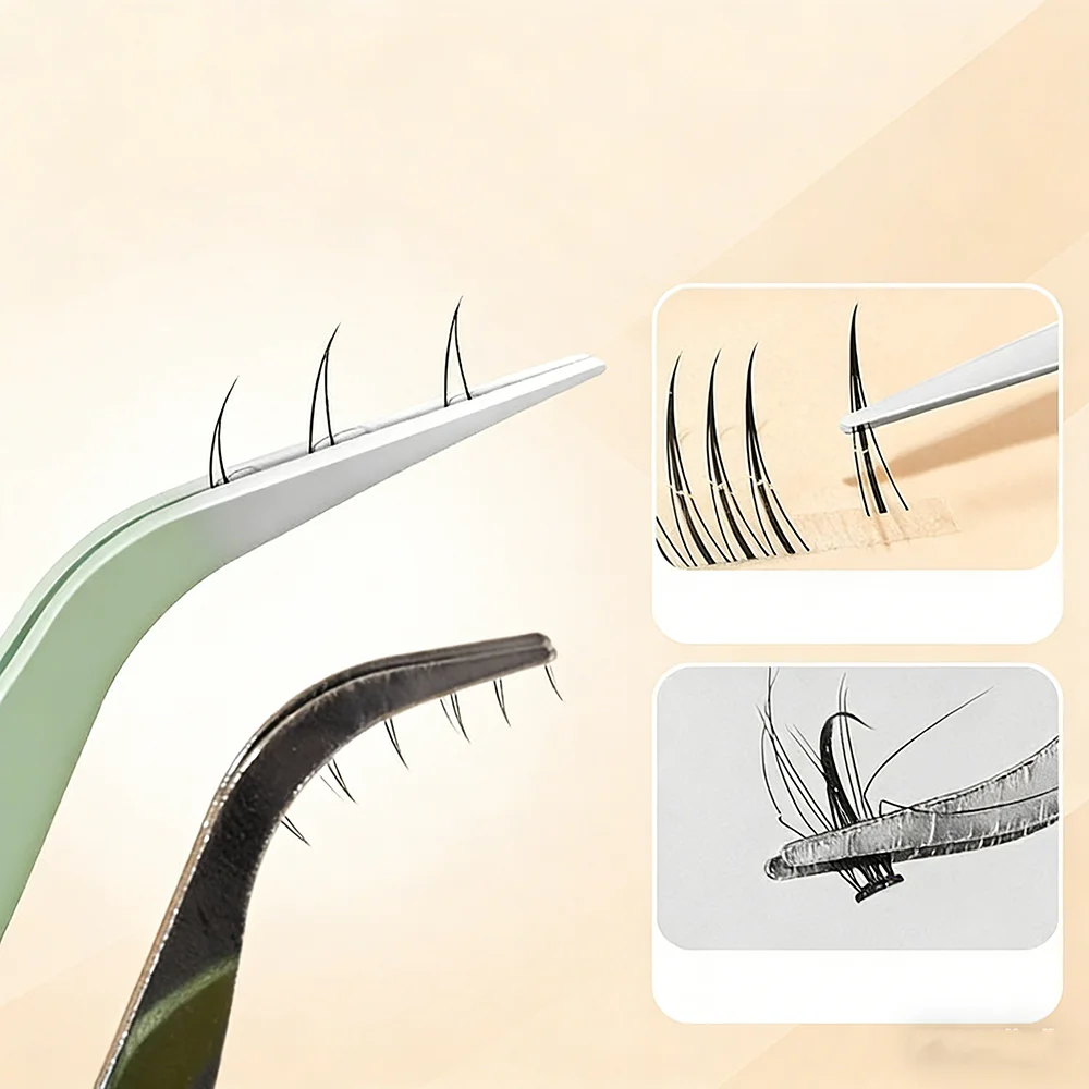 Pinzette curve dritte in acciaio inossidabile Pinzette per ciglia colorate rosa blu viola fai da te Adesivo per nail art Strumento per la raccolta di strass