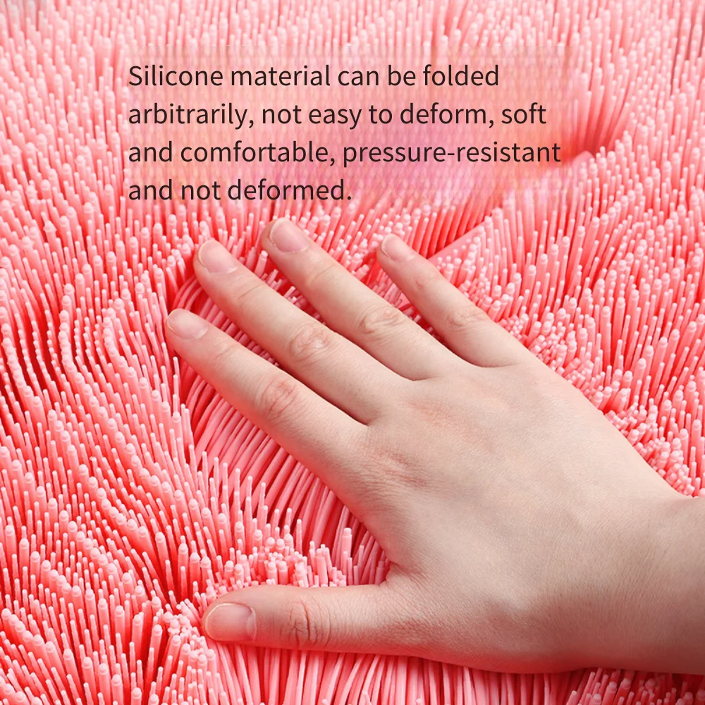 Silicone Foot Massage Mat Shower Foot Scrubber Non-Slip Bath Mat Strong Suction Cups Lazy Foot Washing Scrub Pad Dead Skin Remov