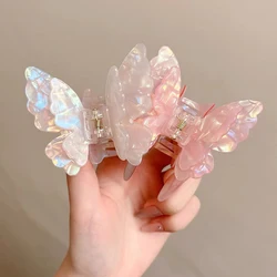 Fairy Butterfly Hair Claw French Retro Acetate Crab Hair Clip Summer Sweet Princess Shark Clip Coiled Hairpin Hair Accessories