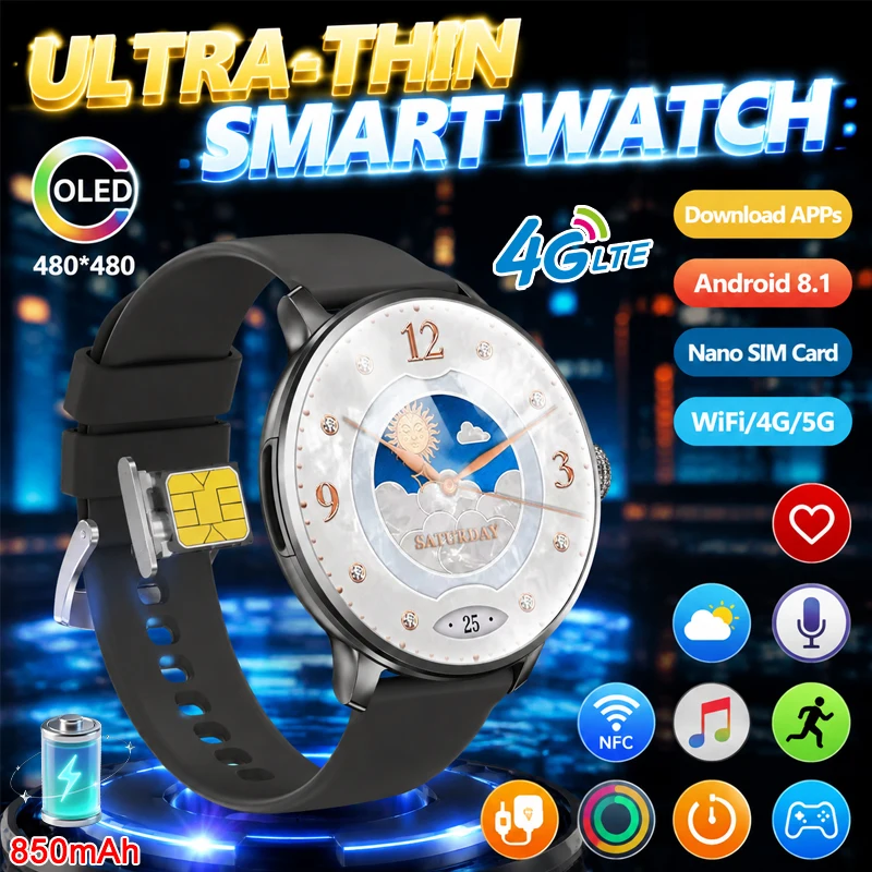 New Women's Smart Watch 4G Full Network NFC Download Any App 1.65