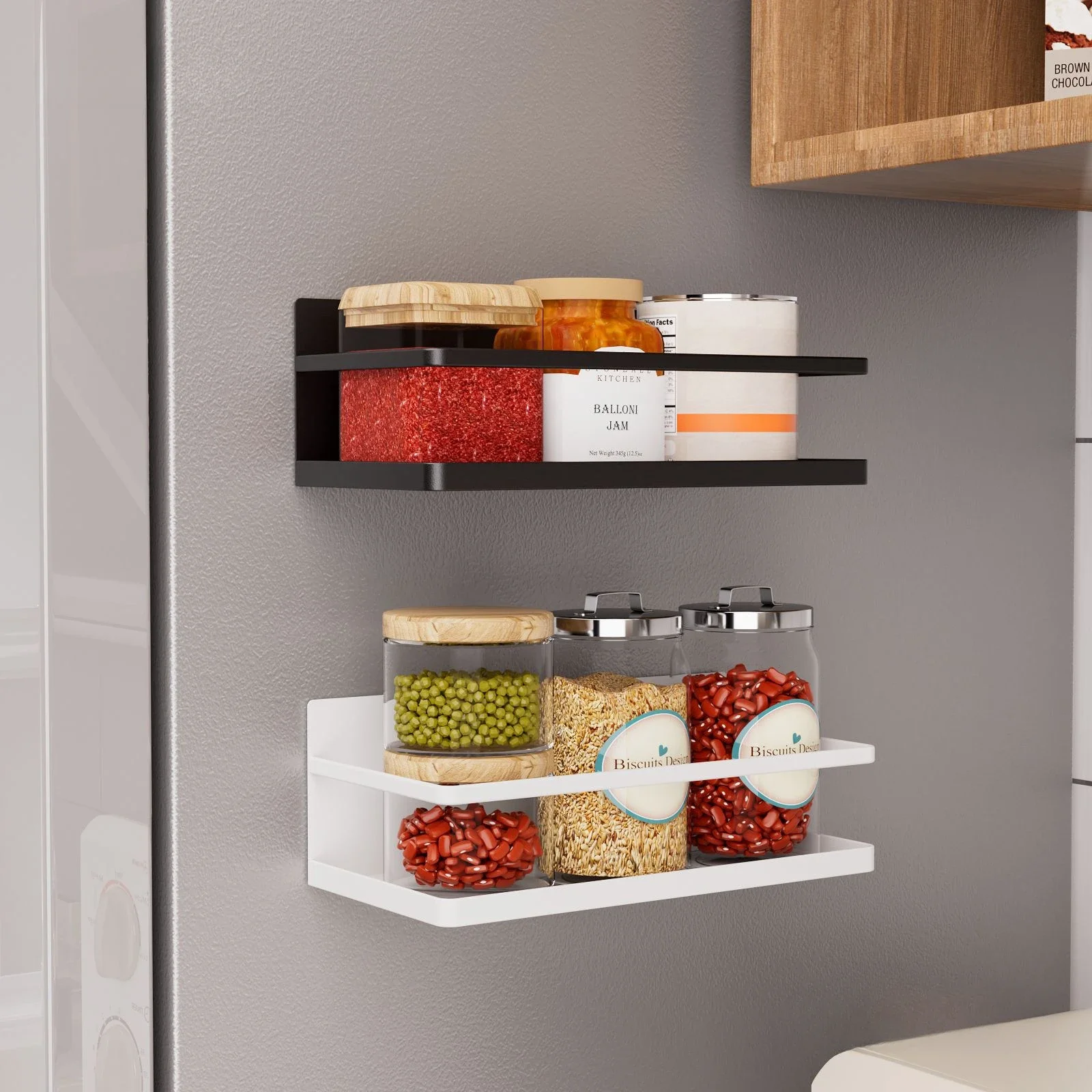 

Magnetic storage rack Kitchen refrigerator side storage artifact multi-functional cosmetics seasoning storage rack