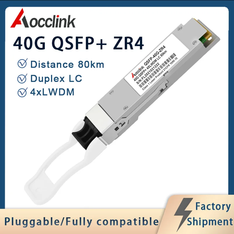 

4xLWDM QSFP+ 40G ZR4 optical Transceiver Module 80km 1310nm, Dual LC, Singlemode DDM for Mellanox, Arista, Cisco