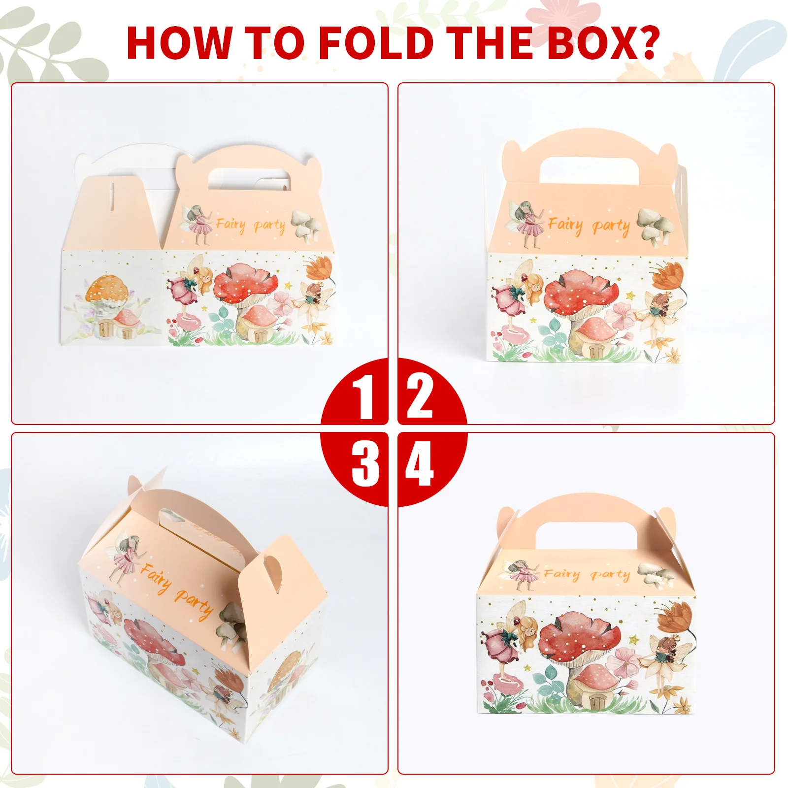 12 قطعة من حقائب هدايا الحفلات الخيالية المسحورة - علب هدايا قزم الغابة مع تصميمات الأميرة السحرية والفطر والفراشة #4