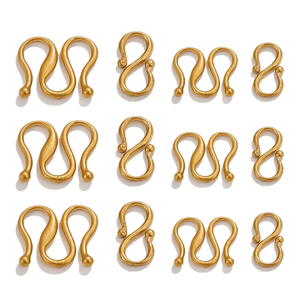 10pcs Stainless Steel Strong S M Shape Diy Necklace Clasps Hooks 18K gold plated End Clasps for Necklace Bracelet Jewelry Making