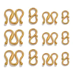 10pcs Stainless Steel Strong S M Shape Diy Necklace Clasps Hooks 18K gold plated End Clasps for Necklace Bracelet Jewelry Making