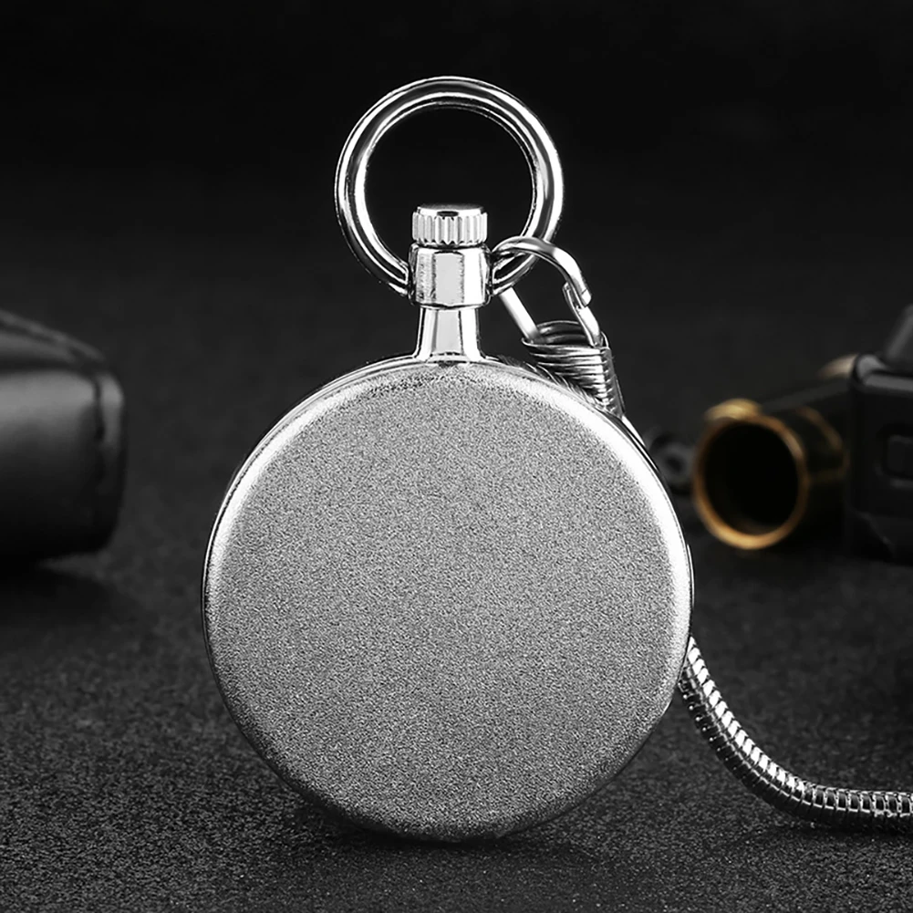 Minimalism Three-layer Second Disk Serpentine Design Hollow Movement Quartz Pocket Watch Pendant Gift With Chain Pocket Watches