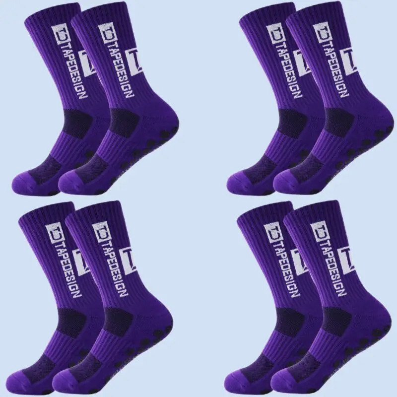 4 Pairs New Anti Slip High Quality Men Football Socks With Mid Calf Anti Slip Football Sports Bike Sports Men's Socks