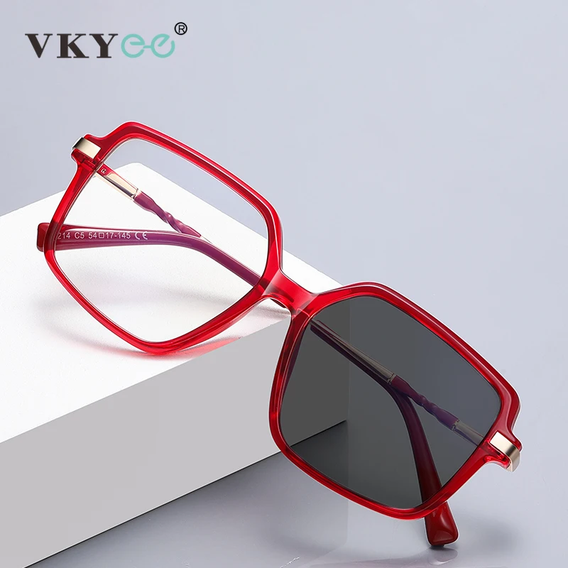 VKYEE Simple Butterfly Large Frame Fashion Design Anti-blue Light Glasses Can Be Customized Prescription Photochromic  PFD2214