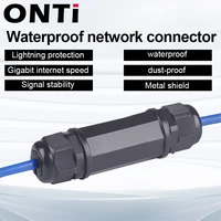 Conector impermeable RJ45, conector de Cable de red Ethernet IP67, adaptador de doble cabezal, extensión de acoplador para Cat5 6 7 8P8C