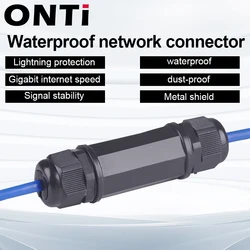 Cat5 6 7 8P8C için RJ45 su geçirmez konnektör IP67 Ethernet ağ kablosu konektörü çift kafa adaptörü çoğaltıcı uzatma
