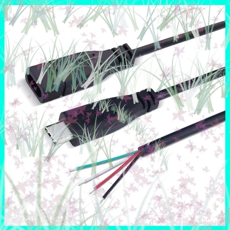 1/5/10pcs 2-pin 4-pin Data line 25cm USB 2.0 Type-C Power Supply Extension Wire Cable Charger Connector Male Female Plug E3