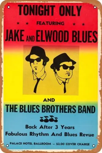 The Blues Brothers Poster,Vintage Metal Tin Sign Wall Decor Signs 8x12 Inch