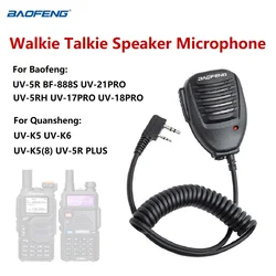 Baofeng Walkie Talkie UV-5R Microphone Speaker MIC 2 Pin Handheld For Baofeng BF-888S UV-21 PRO Quansheng UV K5 K6 Accessories