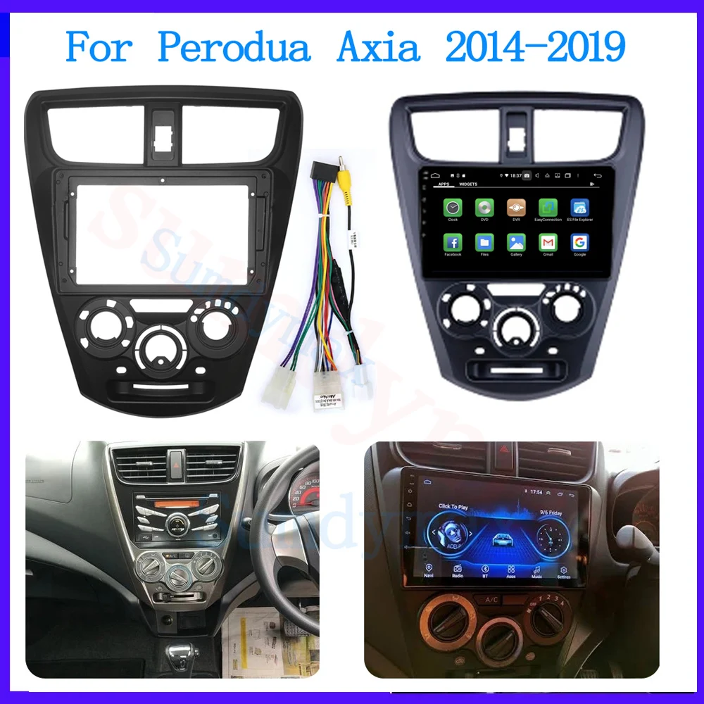 9 inch 2Din Car Radio Fascia For Perodua Axia 2014-2019 DVD Panel Dash Kit Auto Stereo Installation Dashboard Frame