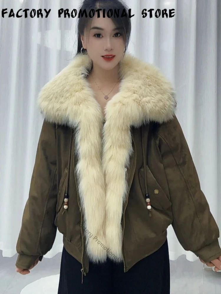 Women's Winter Goose Down Jacket with Natural Fur Hood Warm Cold Weather Outerwear Windproof Insulated Travel Commuting Coat
