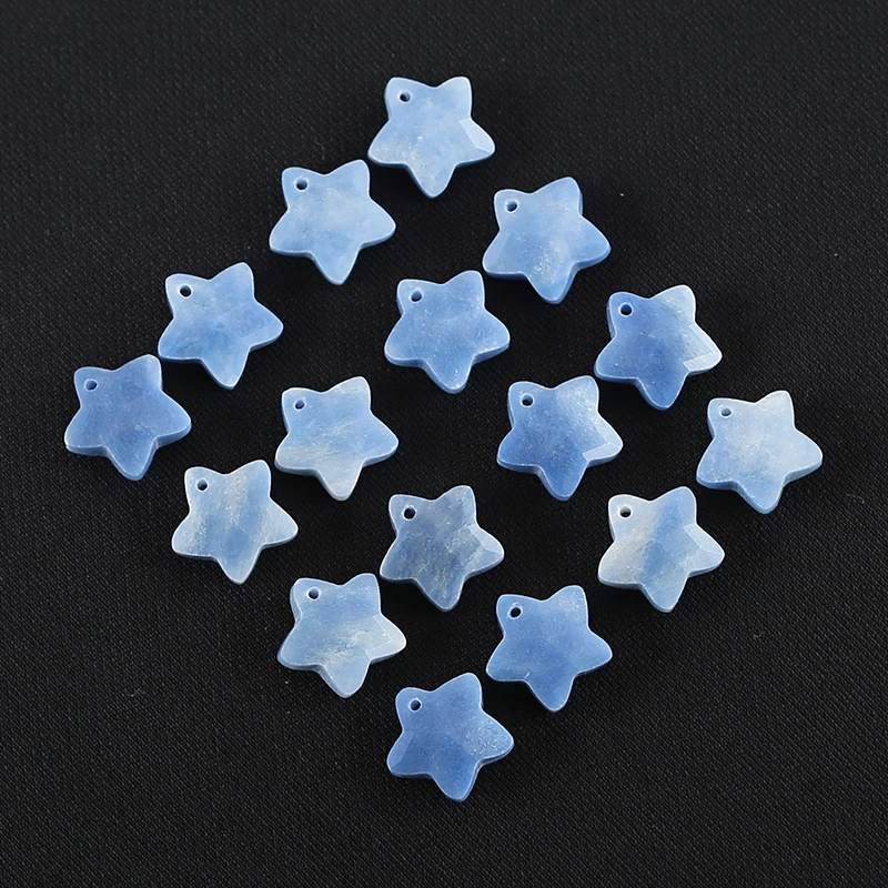 Wholesale Natural Blue Aventurine Pentagram Faceted Earrings Beads For Jewelry Making, Fashion DIY Earring Stone Jewelry image 4