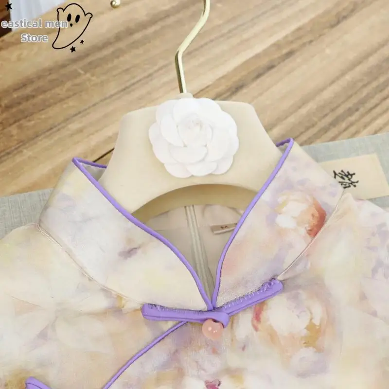 Robe de princesse de Style chinois pour femmes, longue imprimée Qipao, Robe de soirée, de Banquet, cadeau d'anniversaire, nouvelle collection 2025