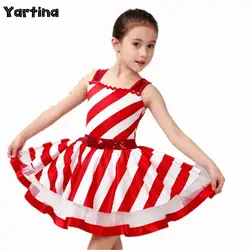 Costume da ballo per tutù di balletto per ragazze per bambini, bastoncino di zucchero, signora, Babbo Natale, costume natalizio, pattinaggio artistico di figura, vestito con body rotante