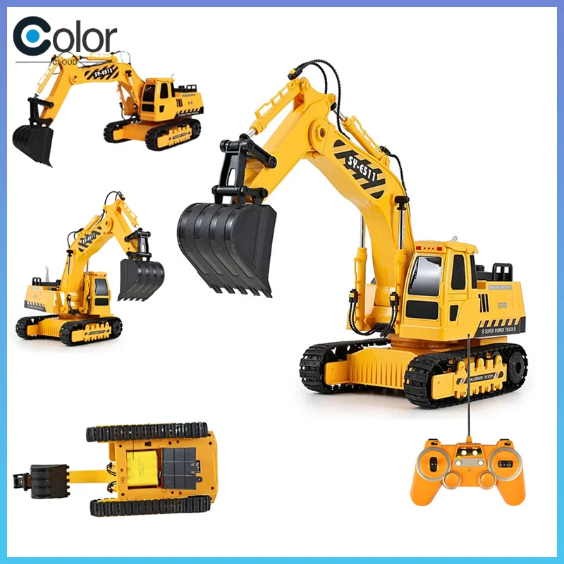 

Remote Control Excavator Toy 2 Batteries Rc Excavators Sandbox Digger Hydraulic Construction Toys Vehicles Birthday Gift For Boy