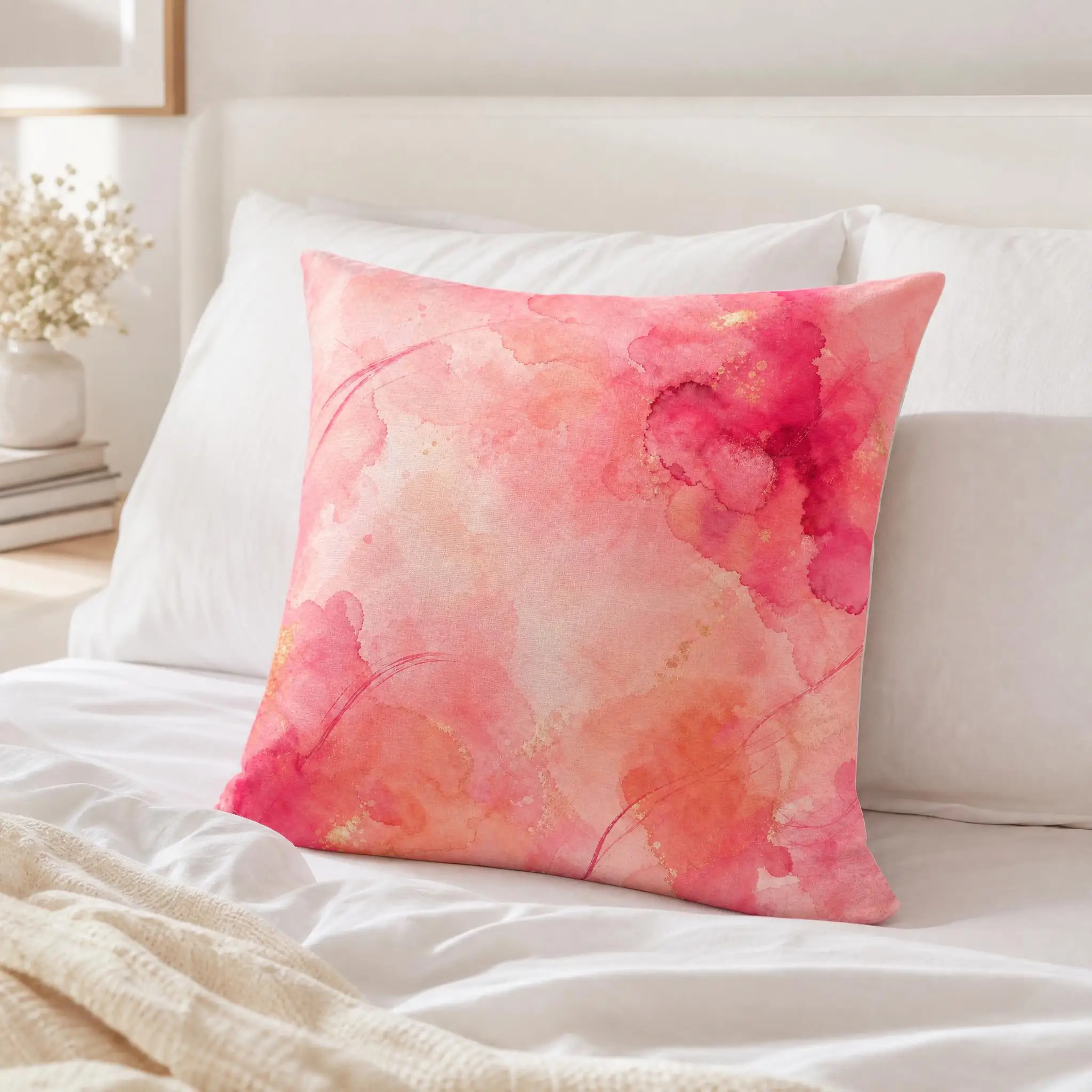 SpringSummer Pink Series Pillow Cover, Suitable For Sofa Bedroom Decoration, Unique Holiday Gift view 4