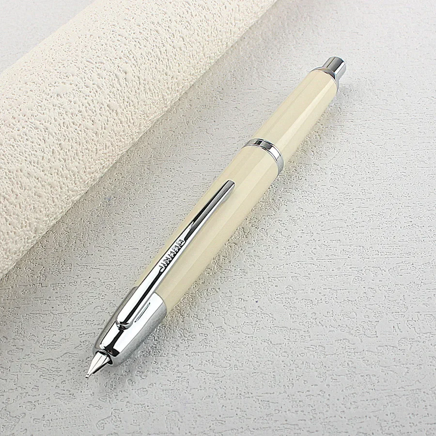 Glatter JINHAO 20-Press-Füllfederhalter, einziehbarer EF-F-Feder, transparent, schwarz, Schreibtintenstift mit Konverter, Schulbürobedarf – Detail 4