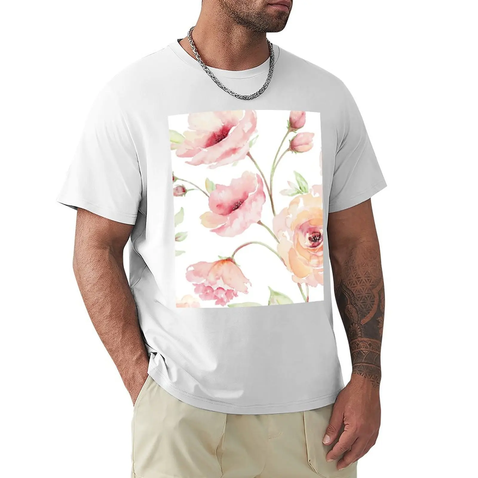 Summer Blush Florals C T-Shirt cute tops hippie clothes customs design your own mens tall t shirts