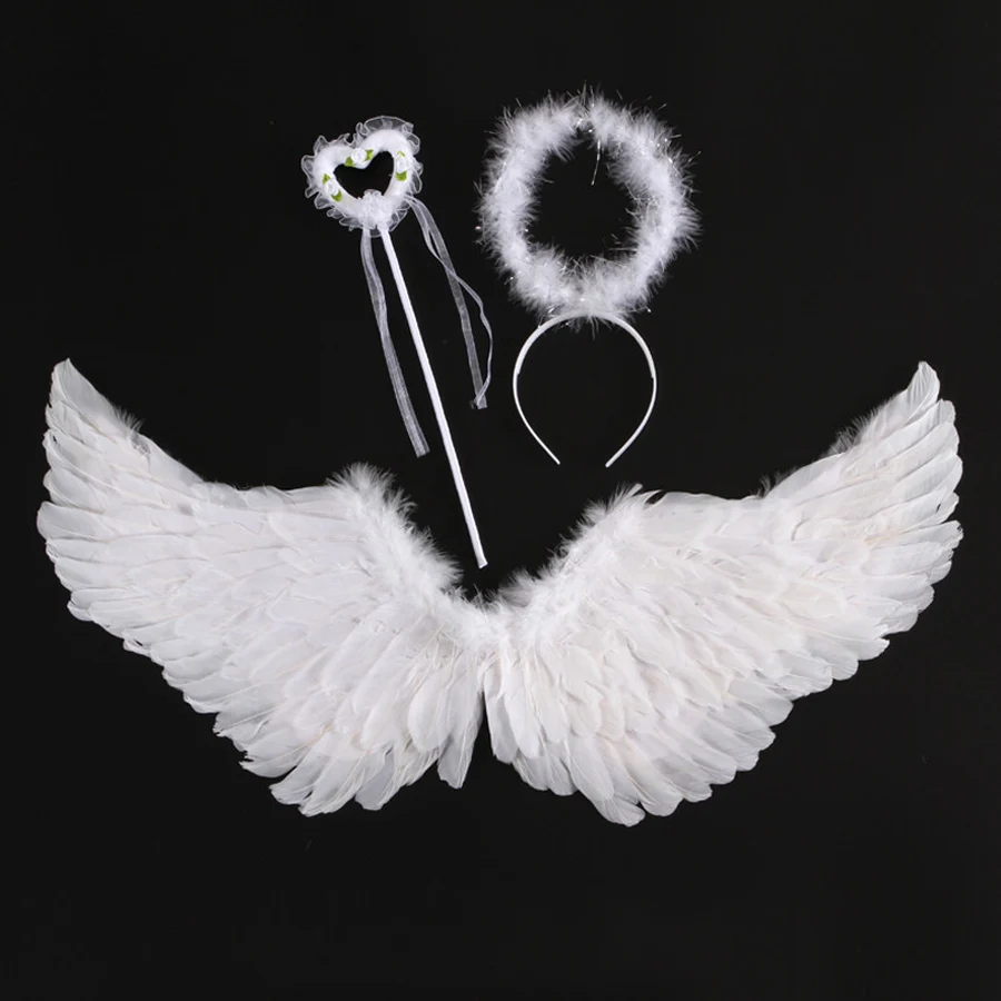 Angel Wings White Feathers Wing Back Plays A Performance Prop Child Girl Photo Show Adult Decoration