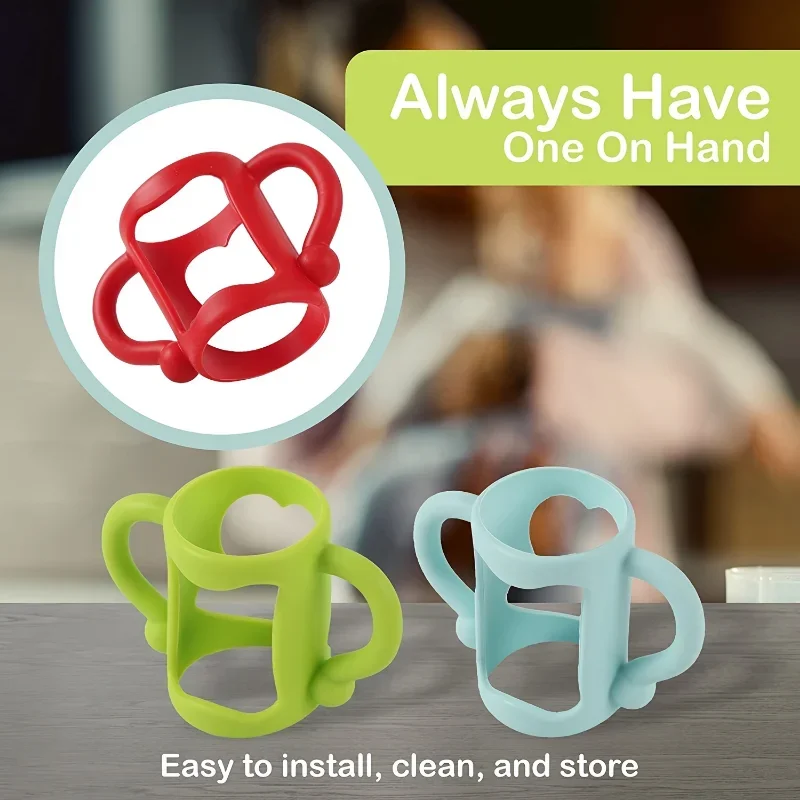 

Силиконовая ручка для узких детских бутылочек, удобная ручка, может вместить большинство бутылочек — мягкий силикон без BPA