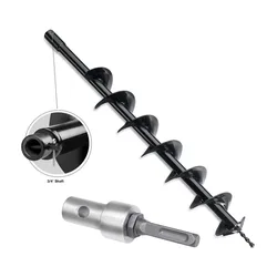 Thread Keyless Drill Garden Auger Power Drill Earth Drill 4.1 inch Chuck Adapter Square Shank Carbon Steel