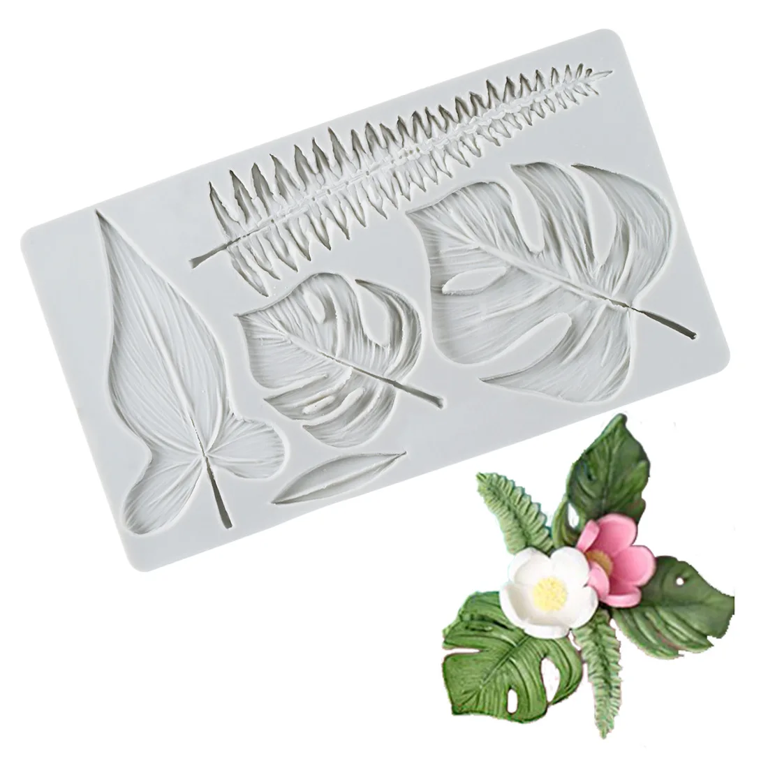 Monstera Deliciosa Leaf Feather Shape Silicone Mold Diy Clay Plaster Chocolate Mold Cake Decoration Baking Feather Clay Mould