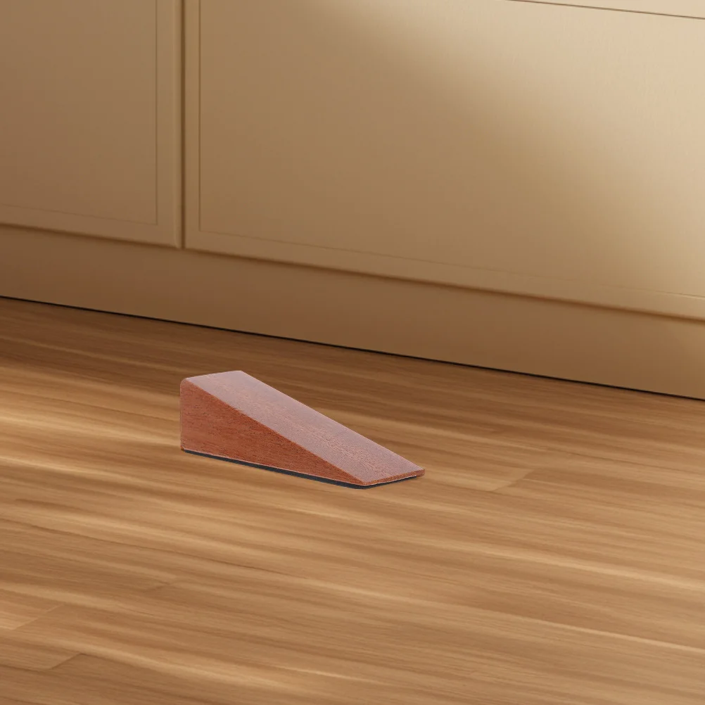 

2 pcs Wooden Stopper Wedge Heavy Duty Anti-Slip Floor Door Stops No Drill Installation Minimalist Safety Door Guard For Home
