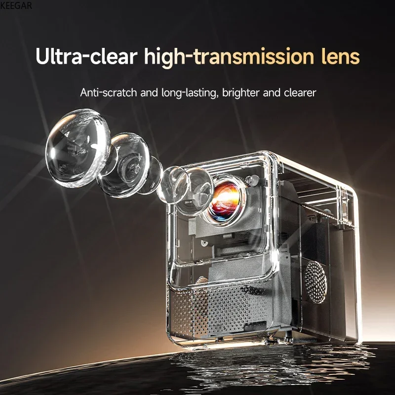 Smart-Home-Projektor S2-Projektor 4K Native 720P (1280×720) Dual Wifi6 Cinema Tragbarer Projektor Integriertes Android-System geeignet