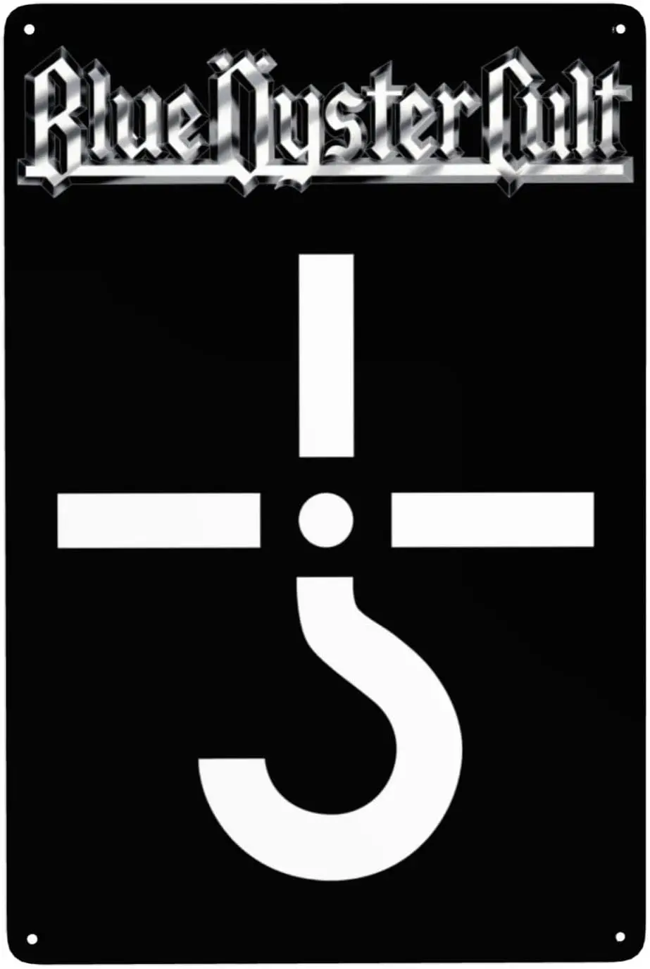 OBLUE Letrero de Metal de la Banda de Rock Blue Oyster, Placa Decorativa Retro para Pared, Hogar, Puerta, Jardín, Bares, Tiendas