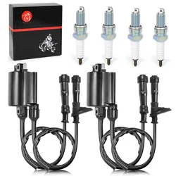Ignition Coil Pack & Spark Plug + Cap For Honda Shadow ACE Aero Spirit 750 VT750 C DC CD 1998-2019