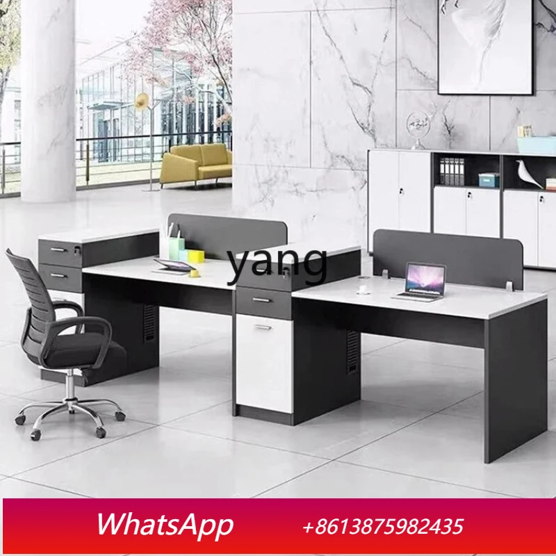 MM simple modern screen workstation with cabinet staff table furniture staff table and chair combination