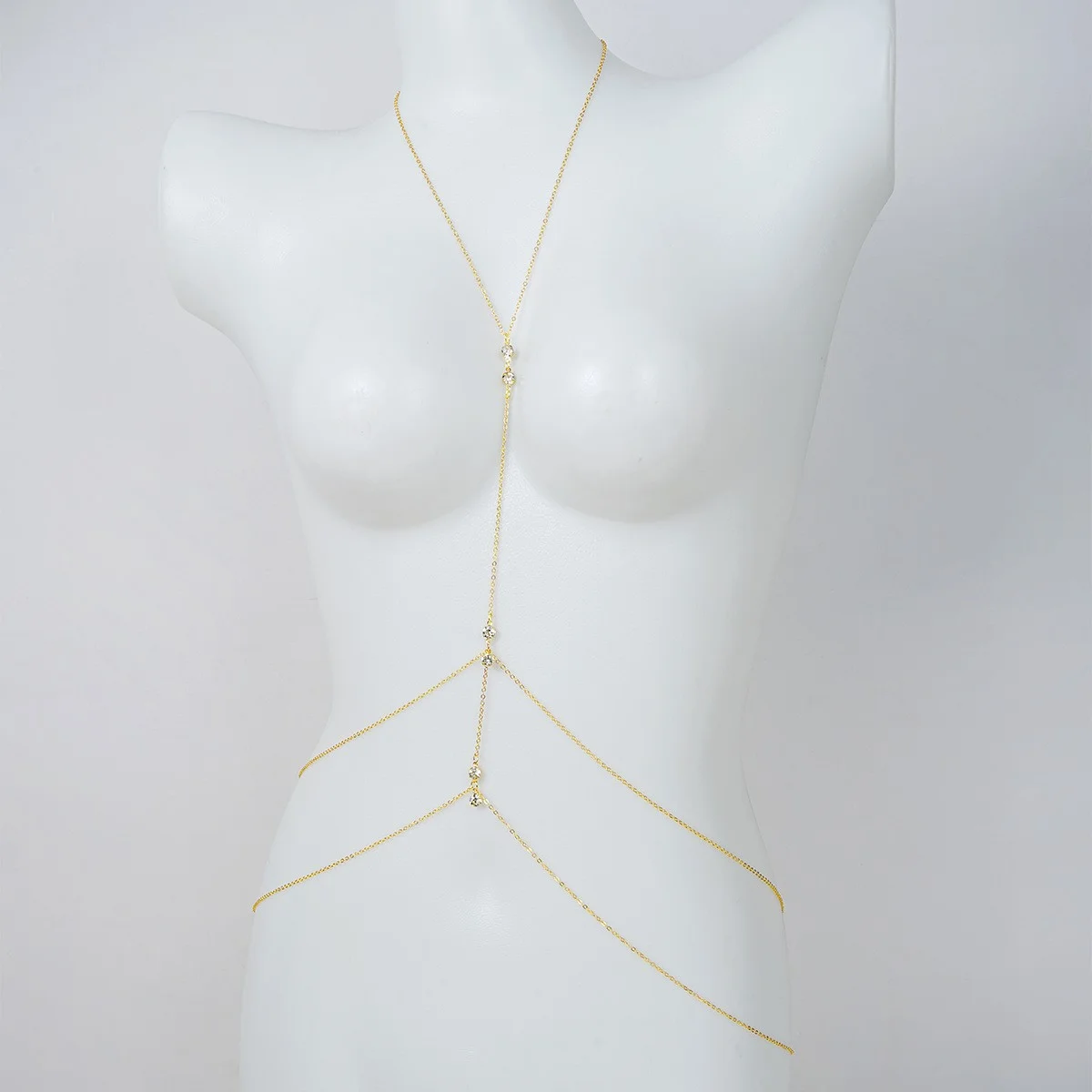 1 سلسلة صدر من سبيكة مزدوجة الطبقات مثيرة وعصرية مناسبة للارتداء اليومي في الحفلات والتجمعات